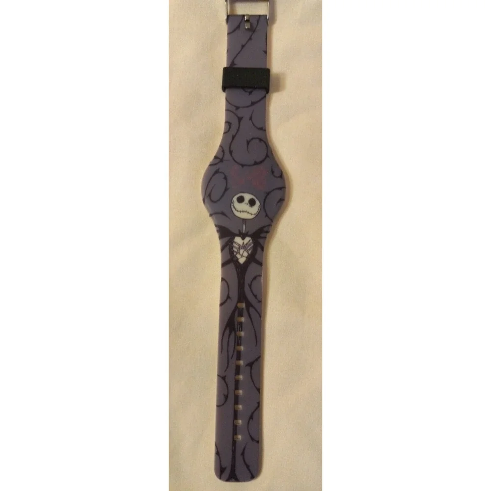 Jack Skeleton rubber flash wristwatch tap on time Nightmare before Christmas